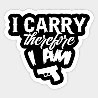 I carry therefore I am (white) Sticker